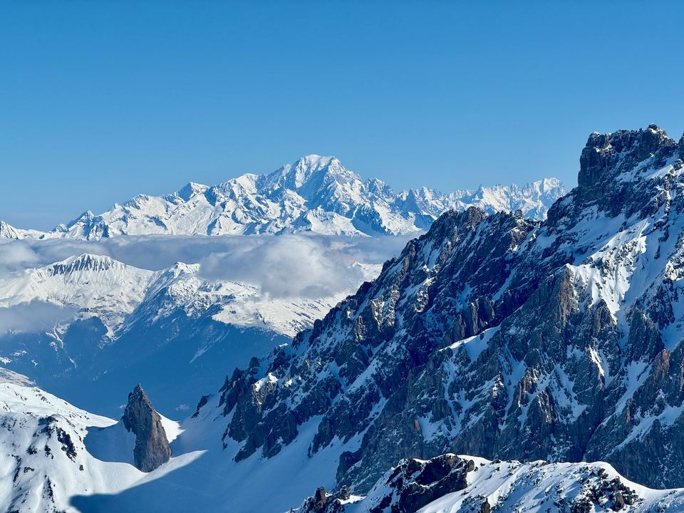 The Mont Blanc massif on the horizon.