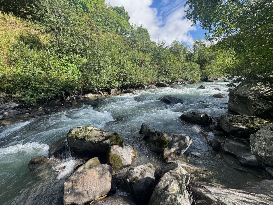 The River Doron, a hundred and fifty metres from the door.